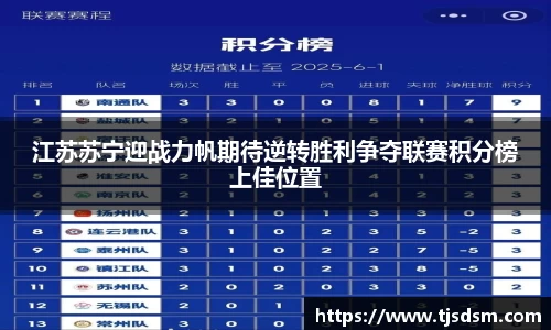 江苏苏宁迎战力帆期待逆转胜利争夺联赛积分榜上佳位置